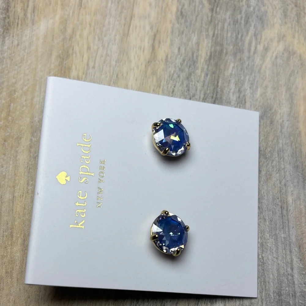 Kate Spade Sapphire Blue Crystal Earrings NWT